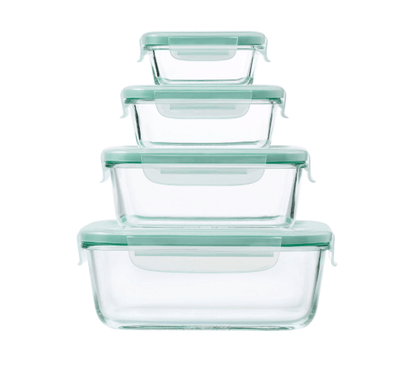 OXO Oxo Good Grips Smart Seal Glass Rectangular Containers Set Of 4 #48584 - happyinmart.com.au