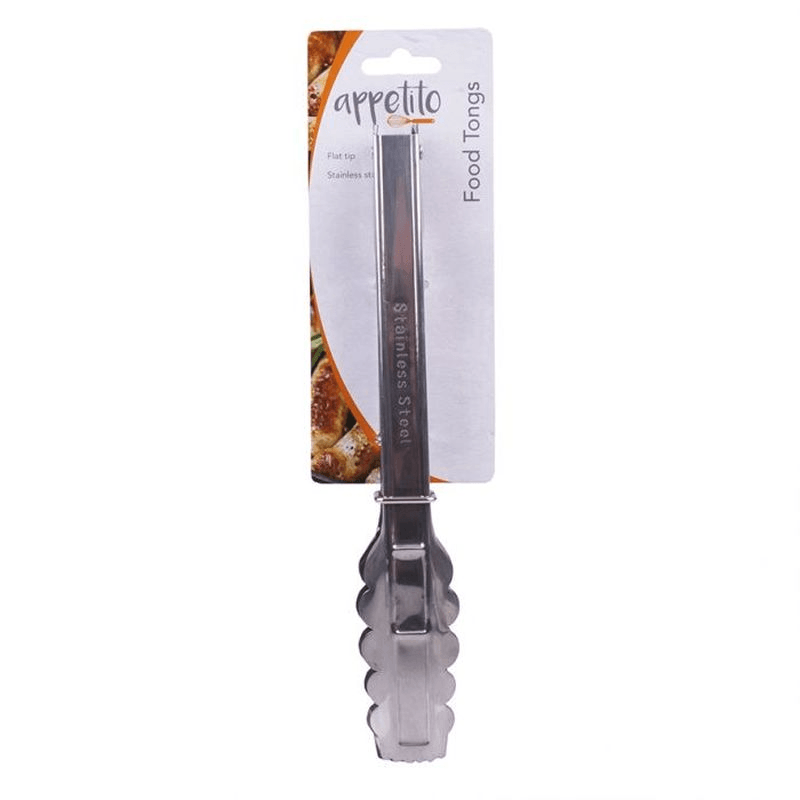 APPETITO Appetito Stainless Steel Tongs With Flat Tips 
