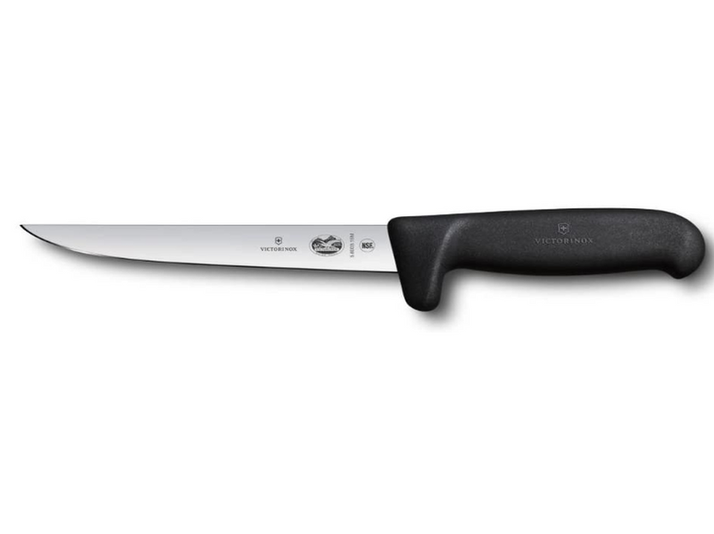 Victorinox Boning Knife 15cm Safety Grip Wide Blade Black 