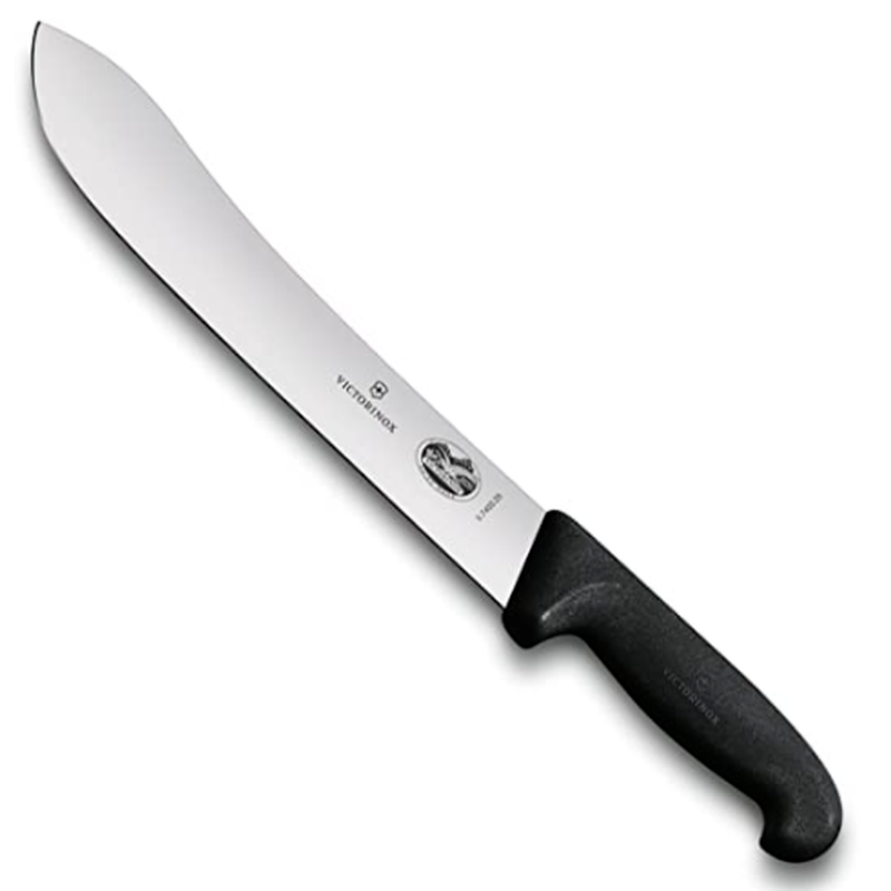 Victorinox Butchers Knife 20cm Heavy Stiff Blade Fibrox Black 