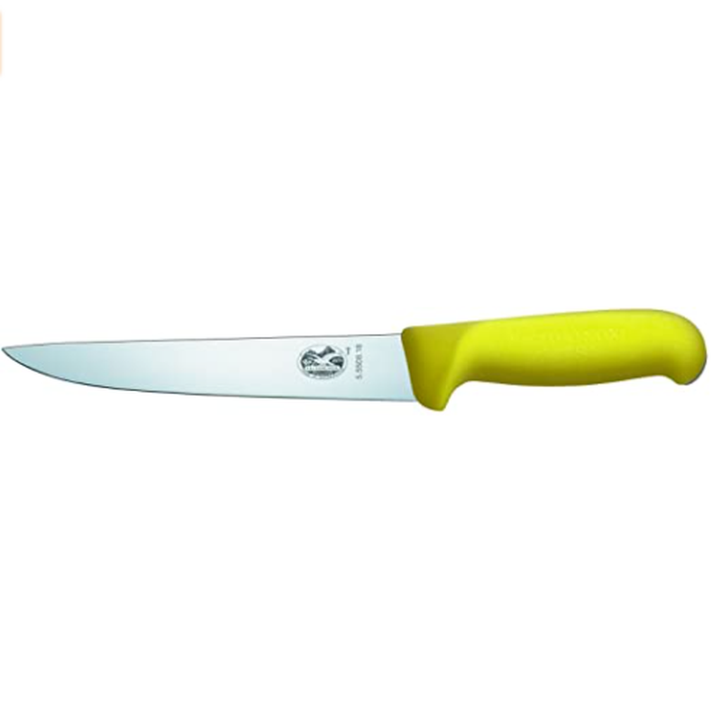 Victorinox Sticking Knife 18cm Straight Back Blade Fibrox Yellow 
