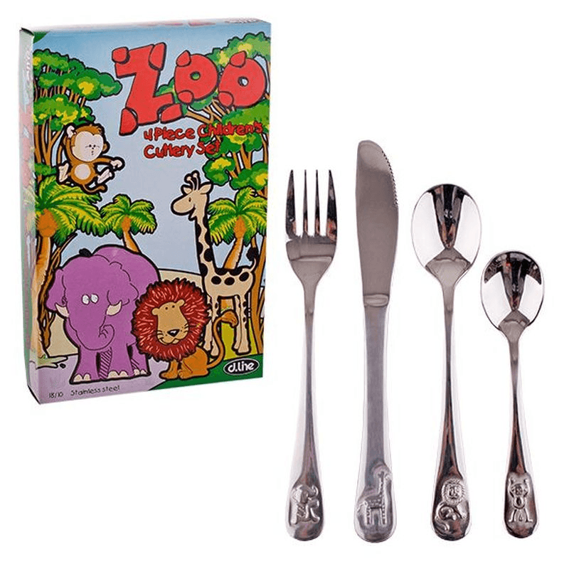DLINE Dline 4 Piece Kids Cutlery Set Zoo 