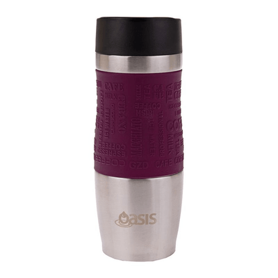 OASIS Oasis Cafe Stainless Steel Double Wall Insulated Travel Mug Plum #8905PL - happyinmart.com.au