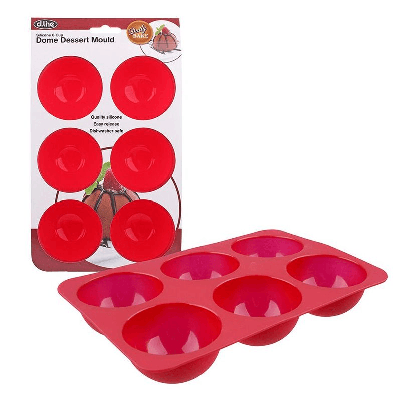 DAILY BAKE Daily Bake Silicone 6 Cup Dome Dessert Mould Red 