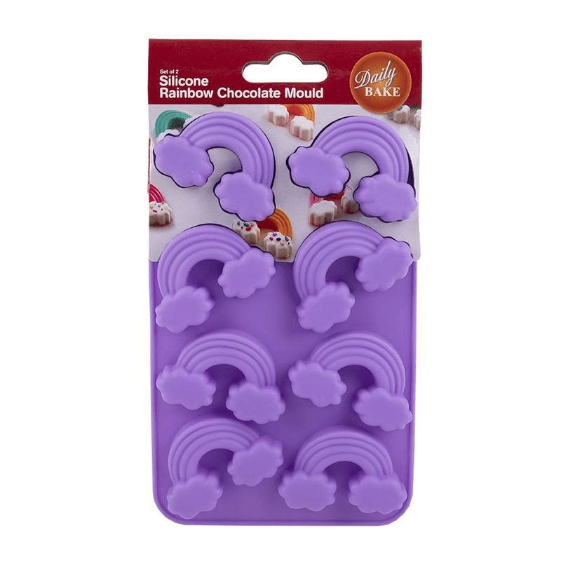 DAILY BAKE Daily Bake Silicone Rainbow 8 Cup Chocolate Mould Set 2 Purple 