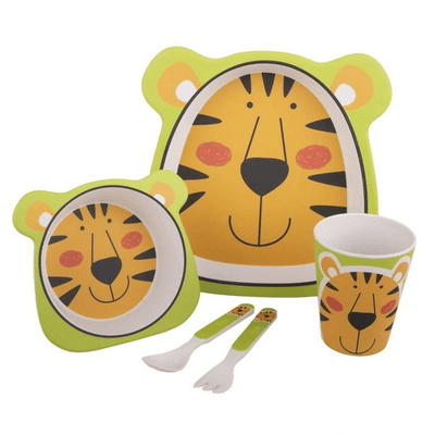 BAMBECO Bambeco Bamboo 5 Piece Kids Meal Set Tiger #8799-4 - happyinmart.com.au
