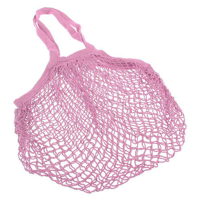 SACHI Sachi Cotton String Bag Long Handle Pastel Pink #3661PP - happyinmart.com.au