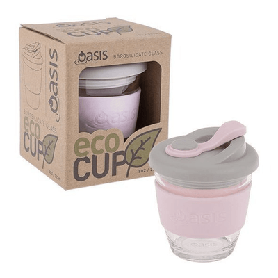 OASIS Oasis Borosilicate Glass Eco Cup 8oz Pink #8994P - happyinmart.com.au