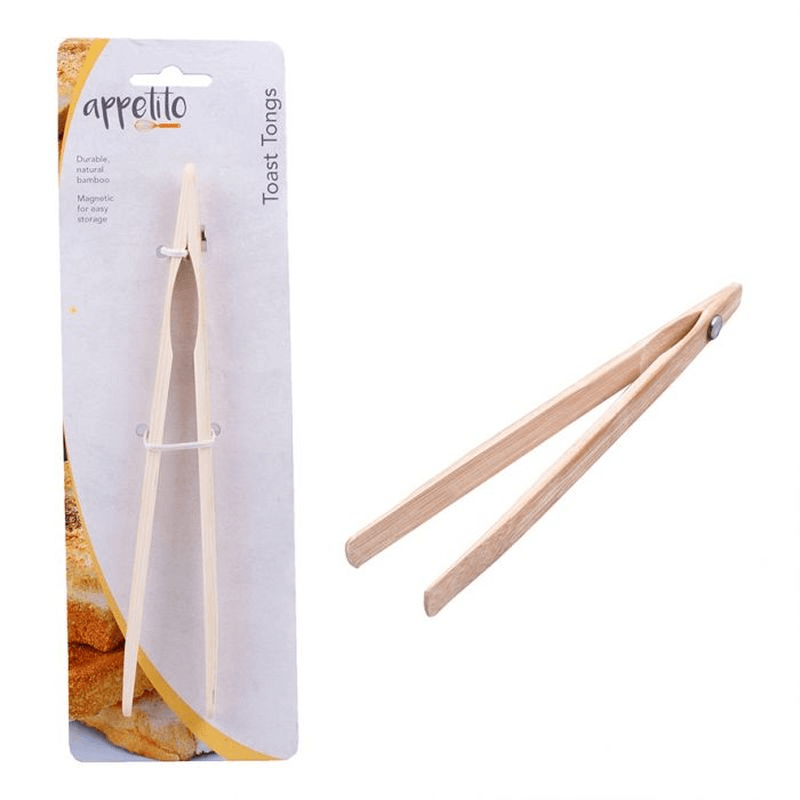 APPETITO Appetito Bamboo Toast Tongs With Magnet 