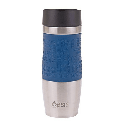 OASIS Oasis Cafe Stainless Steel Double Wall Insulated Travel Mug Navy #8905NY - happyinmart.com.au