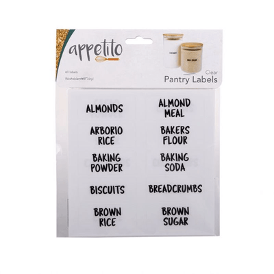 APPETITO Appetito Clear Pantry Labels Pack 60 #3206-1 - happyinmart.com.au