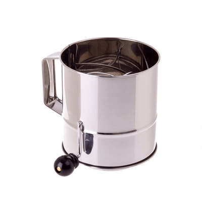 APPETITO Appetito Stainless Steel 5 Cup Crank Action Flour Sifter #2806 - happyinmart.com.au