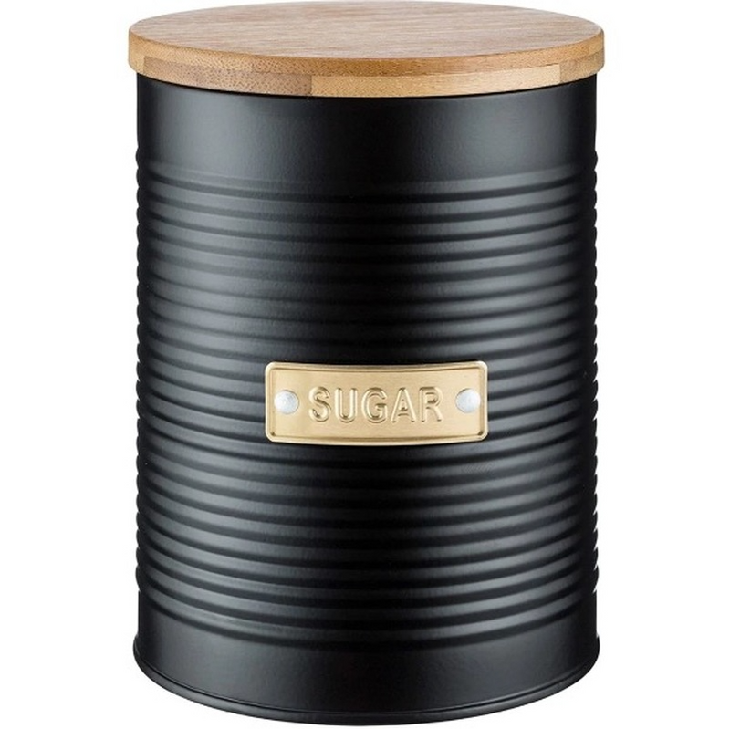 Typhoon Colour Coated Steel Living Sugar Canister Black 