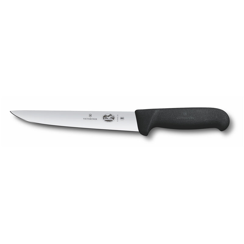 Victorinox Sticking Knife 18cm Straight Back Blade Fibrox Black 