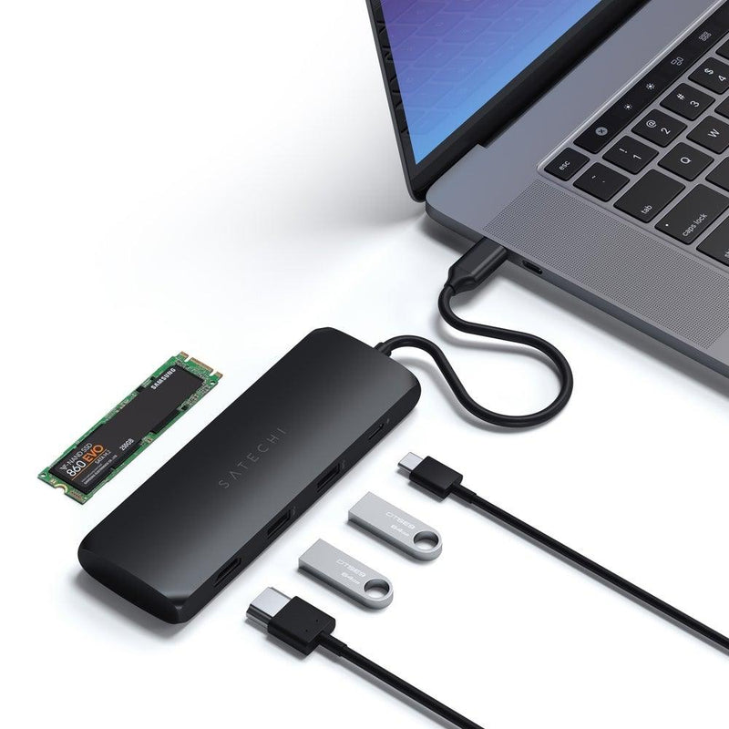 SATECHI Satechi Usb C Hybrid Multiport Adapter With Ssd Enclosure Black 