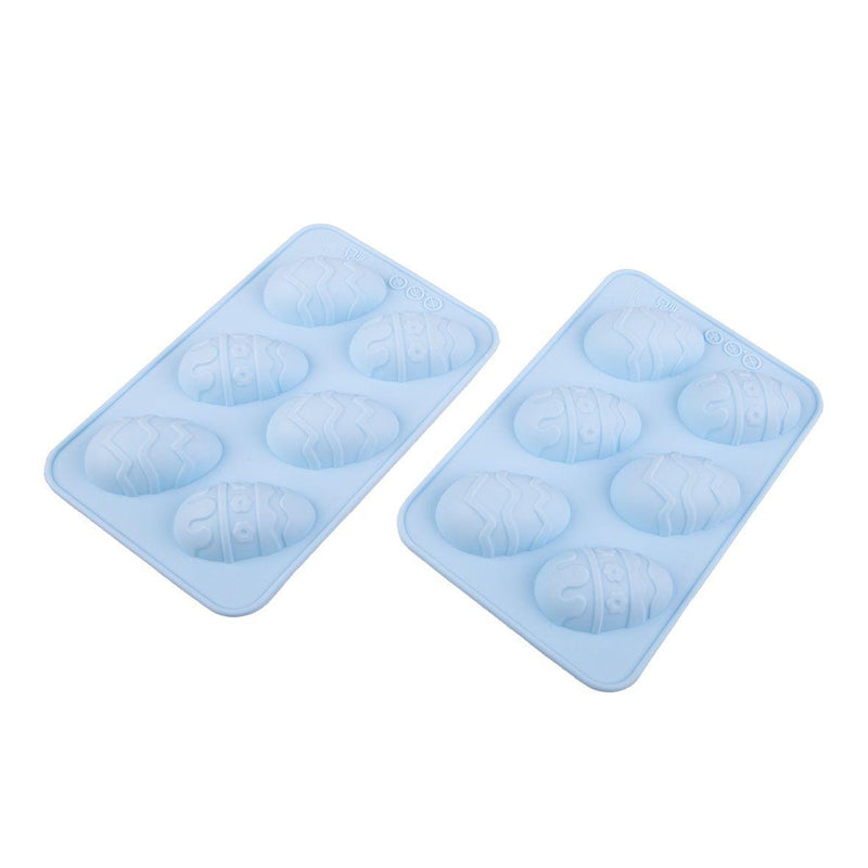 DAILY BAKE Daily Bake Silicone Easter Egg 6 Cup Chocolate Mould Set 2 Blue 