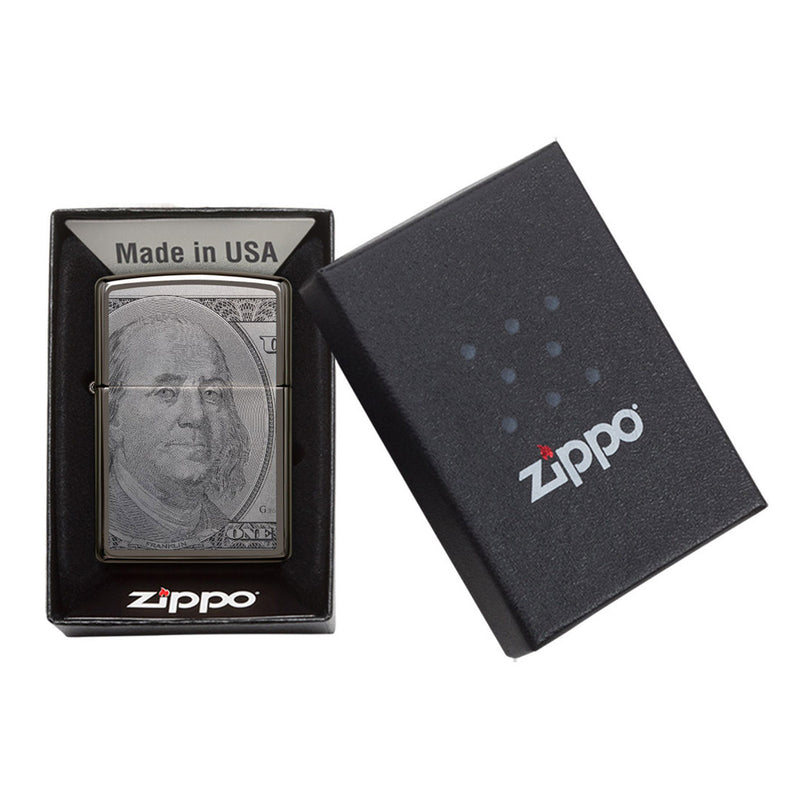 Zippo Benjamin Black Ice Windproof Lighter 