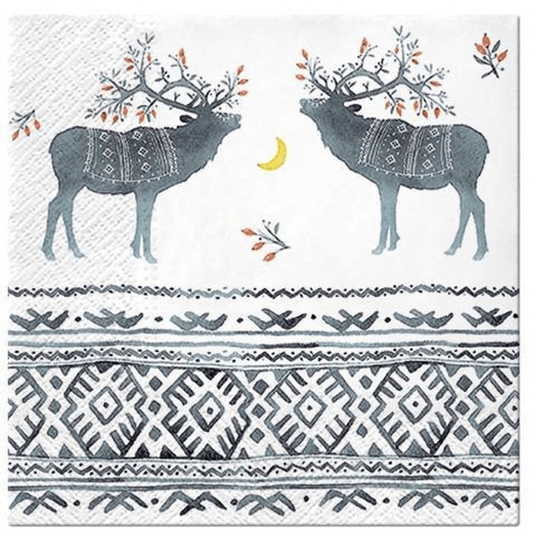PAW Paw Lunch Napkins Ethno Deers 