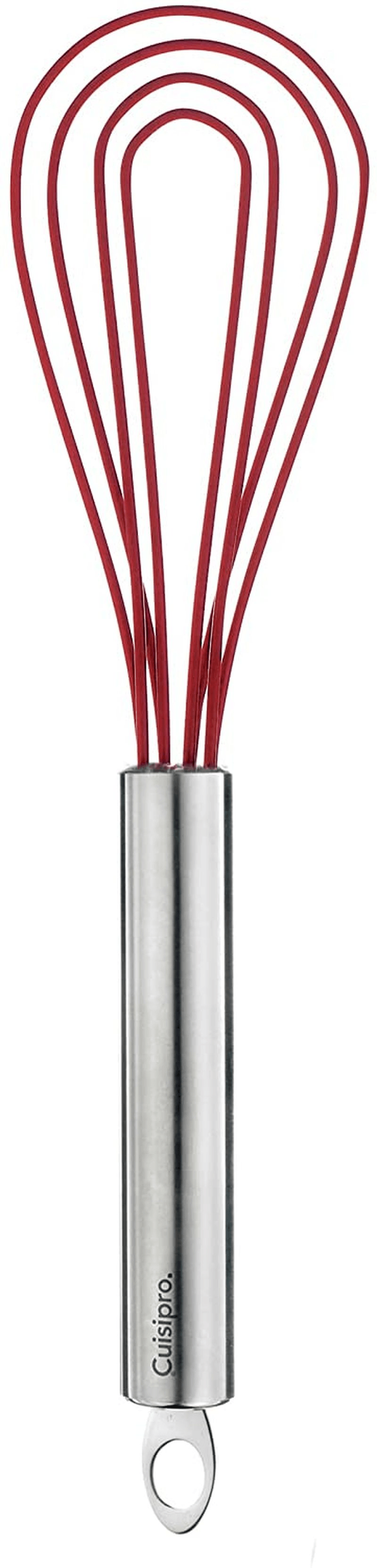 CUISIPRO Cuisipro Flat Whisk 10 Inches Red Stainless Steel 