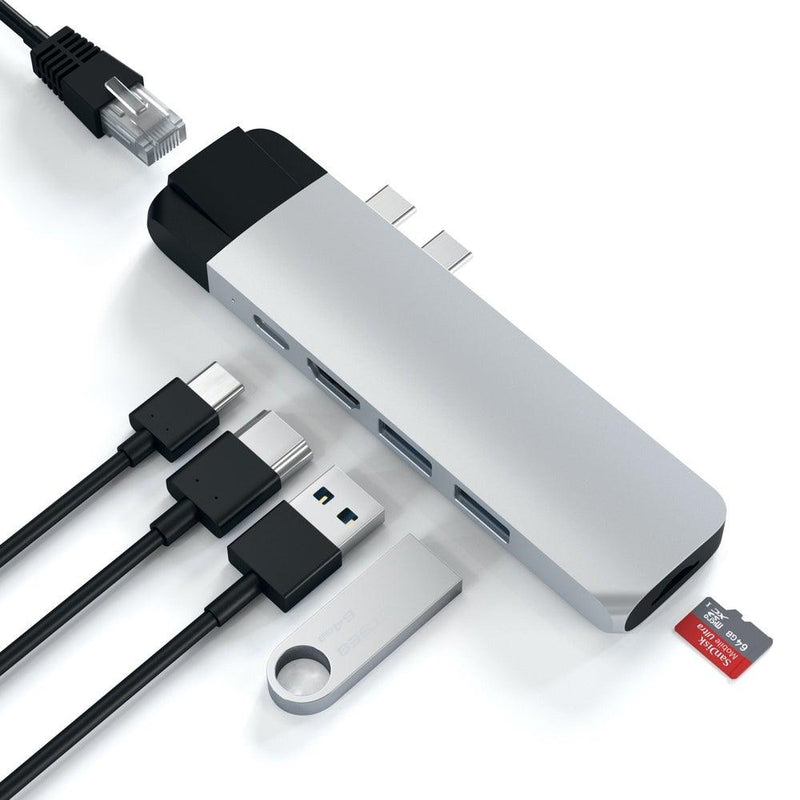 SATECHI Satechi Usb C Pro Hub With Ethernet And 4k Hdmi Silver 