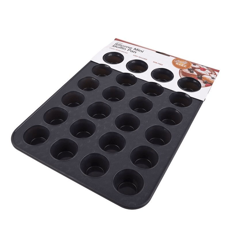 DAILY BAKE Daily Bake Silicone 24 Cup Mini Muffin Pan Charcoal 