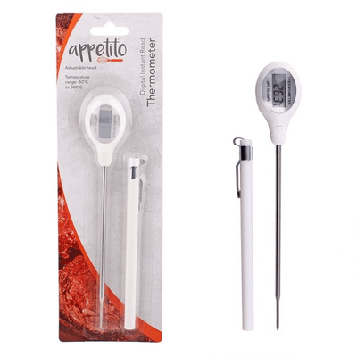 APPETITO Appetito Compact Digital Instant Read Thermometer With Adjustable Handle White #3001-1 - happyinmart.com.au