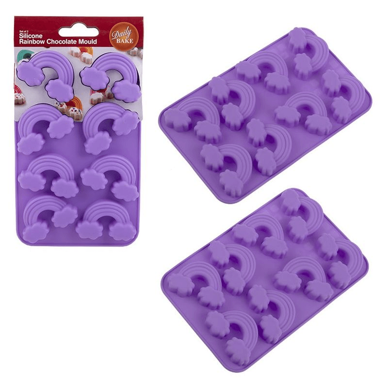 DAILY BAKE Daily Bake Silicone Rainbow 8 Cup Chocolate Mould Set 2 Purple 