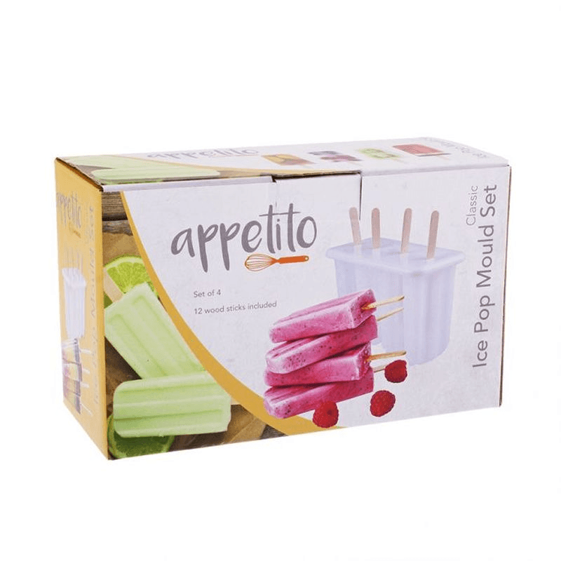 APPETITO Appetito Classic Pop Mould Set 4 White 