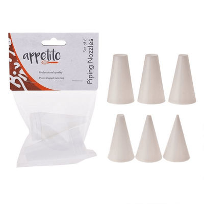 APPETITO Appetito Plain Plastic Piping Nozzles Set 6 White #3224-1 - happyinmart.com.au