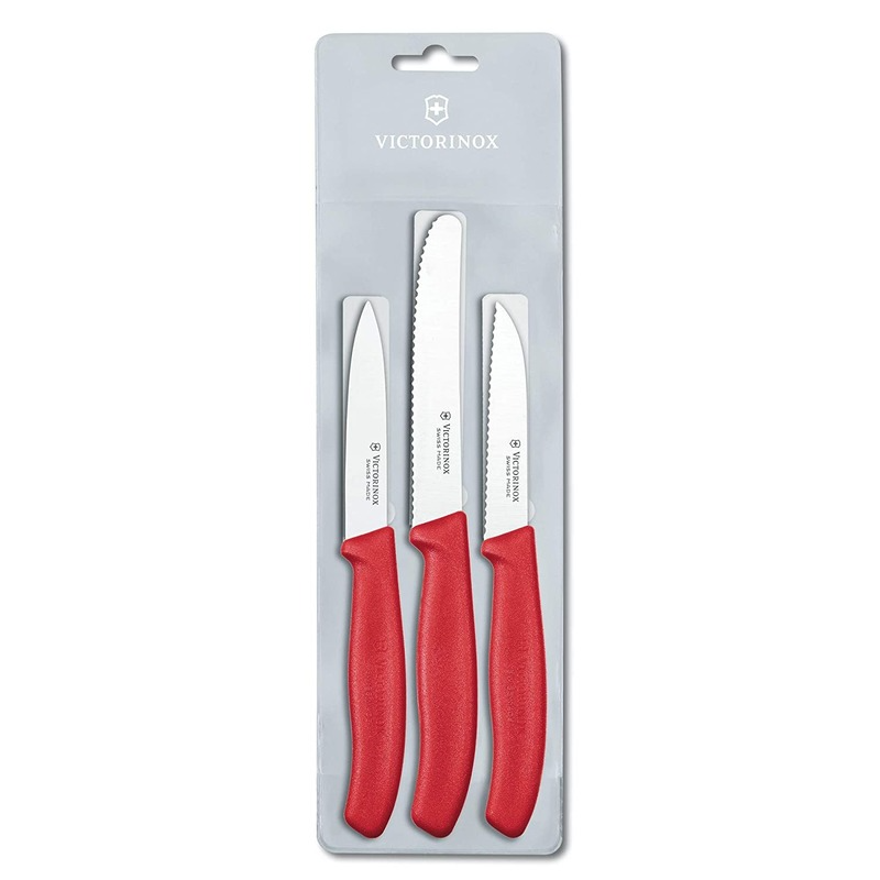 Victorinox Paring Stainless Steel Knife Set Classic 3 Pieces Red 