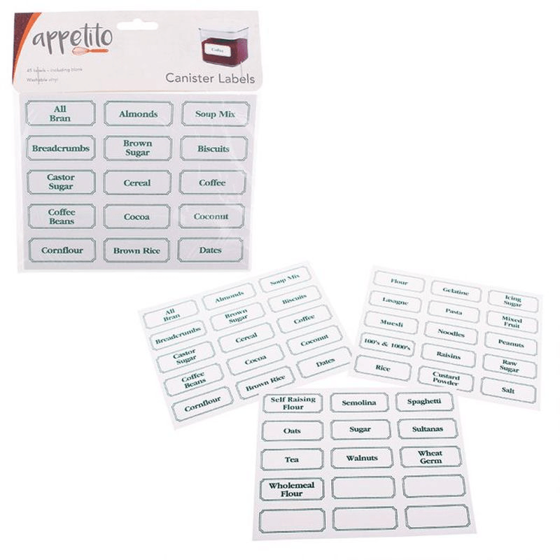 APPETITO Appetito Canister Labels Pack 45 