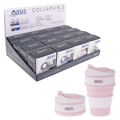 OASIS Oasis Collapsible Cup 12oz 4 Asst Colours #8918 - happyinmart.com.au