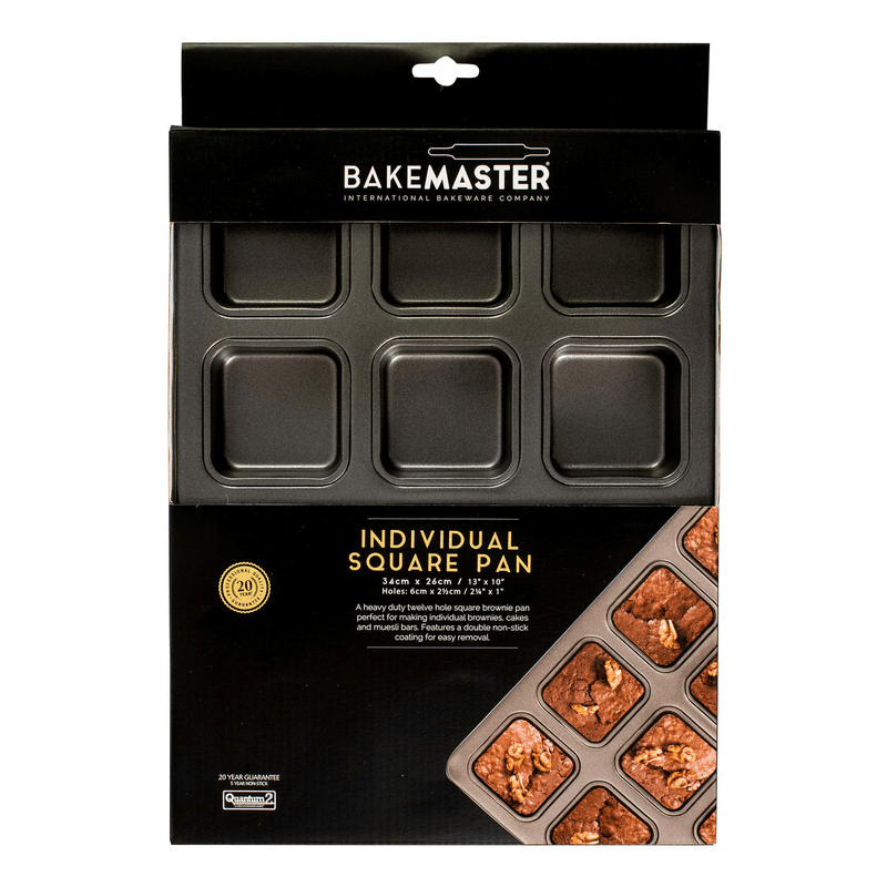 BAKEMASTER Bakemaster 12 Cup Square Brownie Pan Non Stick 