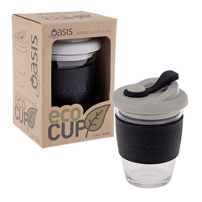 OASIS Oasis Borosilicate Glass Eco Cup Black #8995BK - happyinmart.com.au
