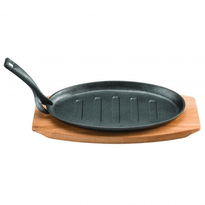 PYROLUX Pyrolux Pyrocast Oval Sizzle Plate With Tray #11861 - happyinmart.com.au