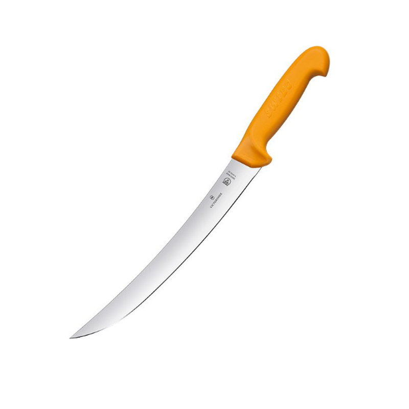 Victorinox Swibo Butchers Knife 26cm Curved Stiff Blade Yellow 