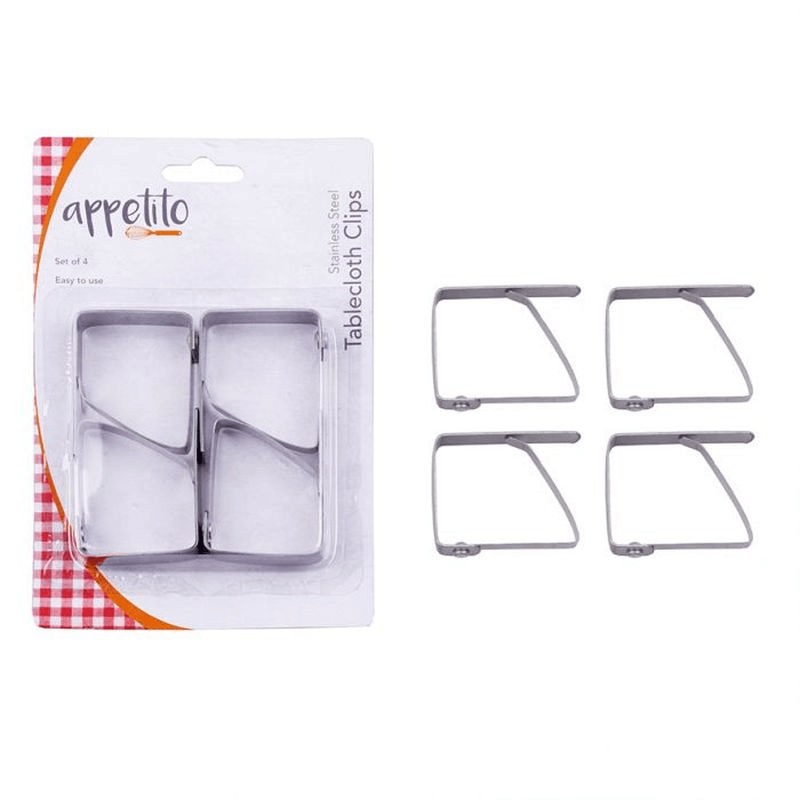 APPETITO Appetito Stainless Steel Tablecloth Clips Set 4 