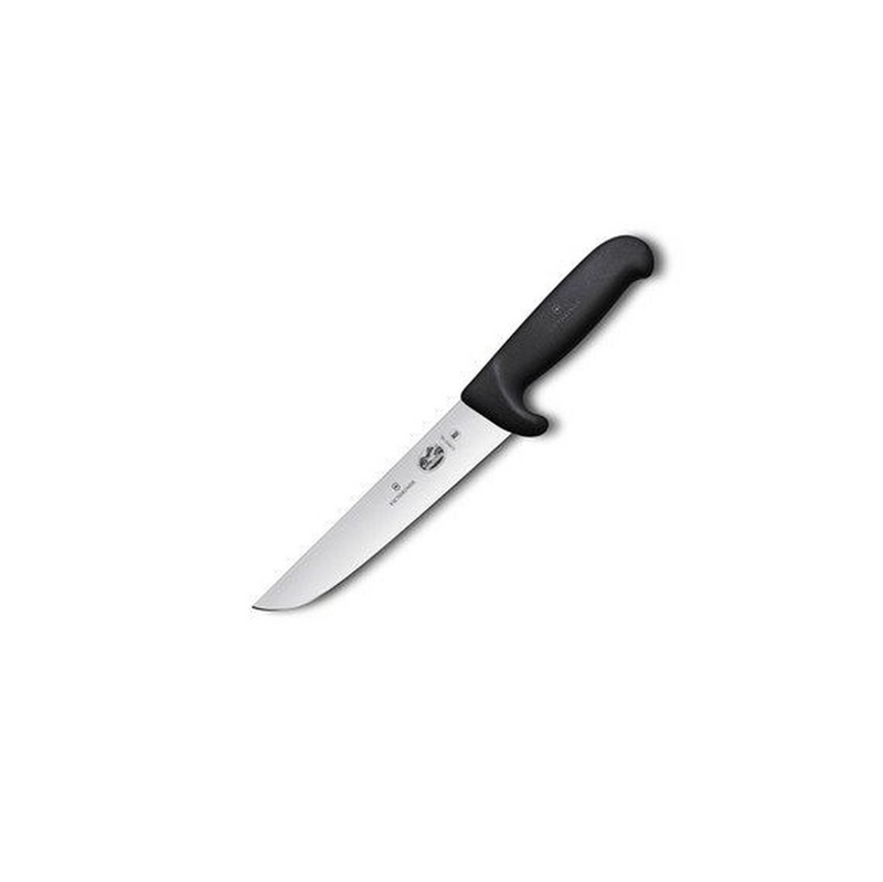 Victorinox Butchers Knife 18cm Safety Nose Black Fibrox Black 