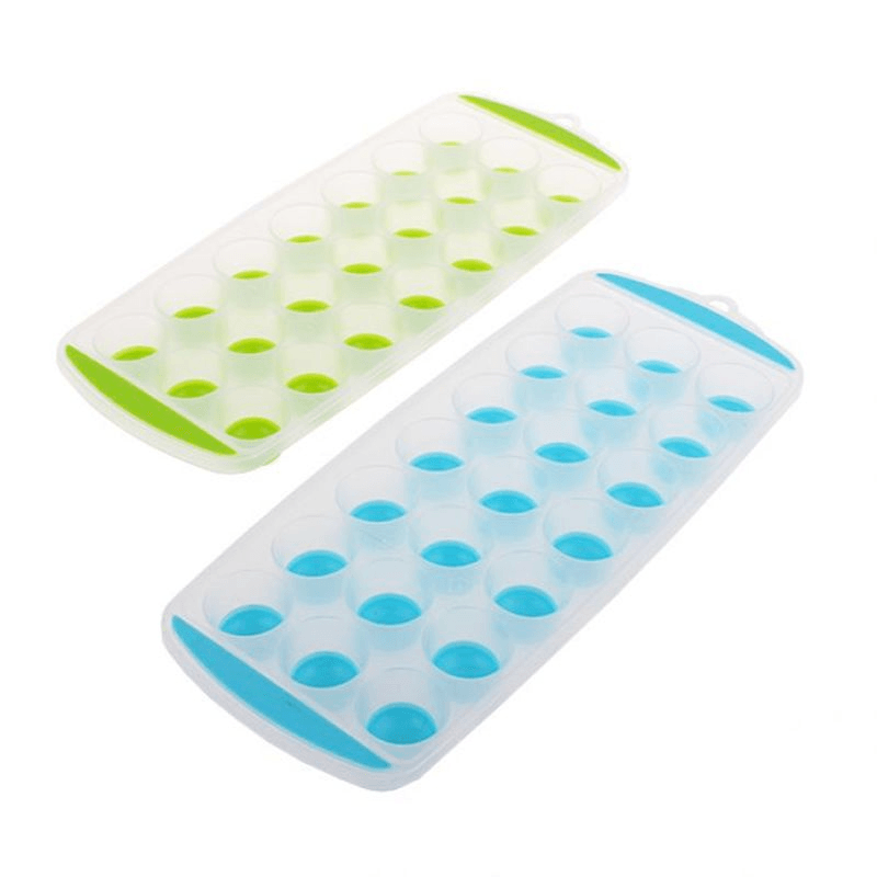 APPETITO Appetito Easy Release 21 Cube Round Ice Tray Set 2 Blue Lime 