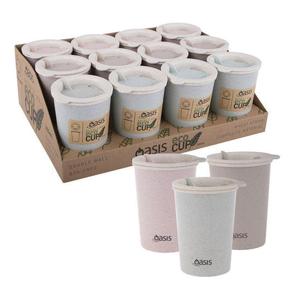 OASIS Oasis Double Wall Eco Cup 3 Asst Colours #8902 - happyinmart.com.au
