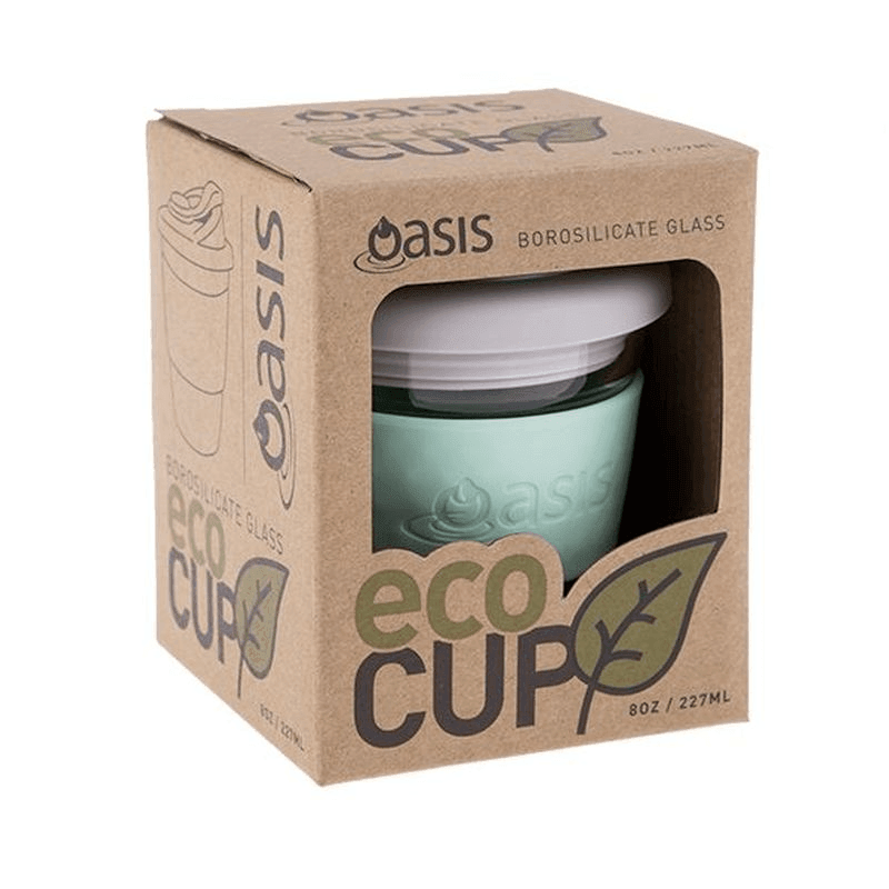 OASIS Oasis Borosilicate Glass Eco Cup 8oz Spearmint 