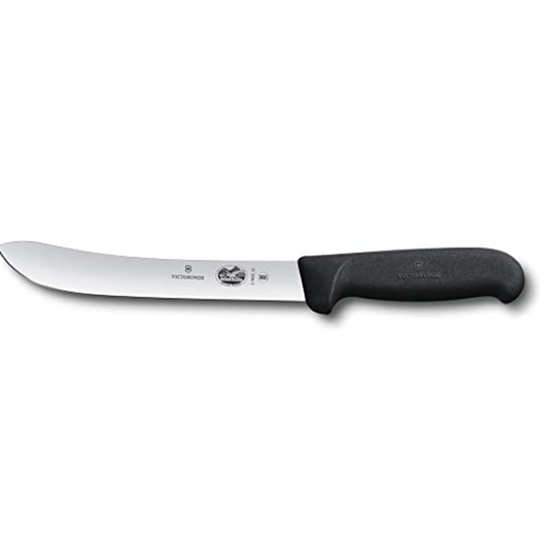 Victorinox Butchers Knife 18cm Heavy Stiff Blade Fibrox Black 
