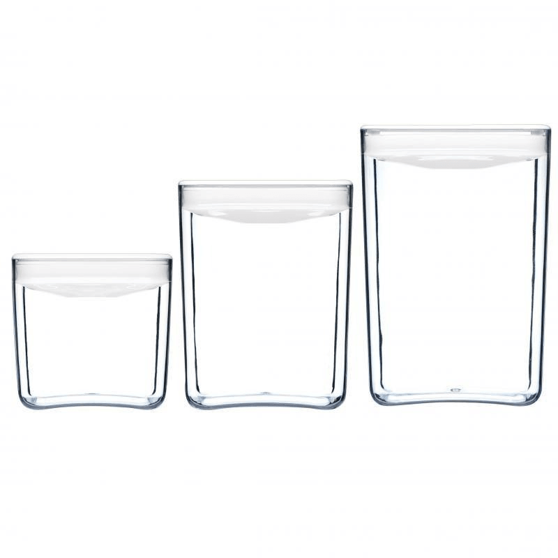 CLICKCLACK Clickclack Containers Pantry Cube Set Of 3 Large White 