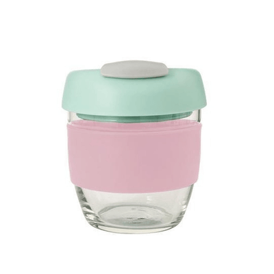 AVANTI Avanti Glass Gocup Reusable Coffee Cup 236ml Pink Mint Grey #13835 - happyinmart.com.au
