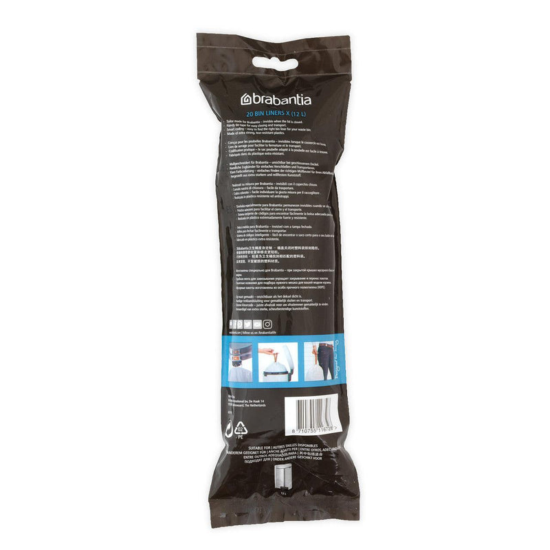 BRABANTIA Brabantia Bin Liner Code X Bags White Plastic 