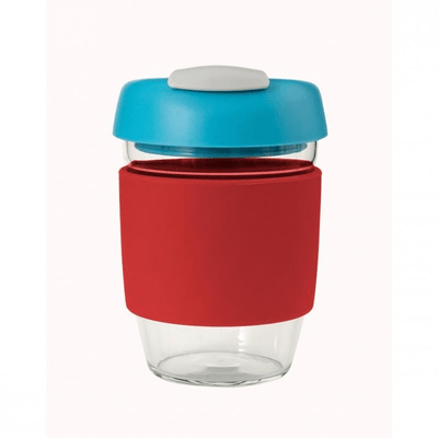 AVANTI Avanti Glass Go Cup 355ml Red Aqua Grey #13842 - happyinmart.com.au