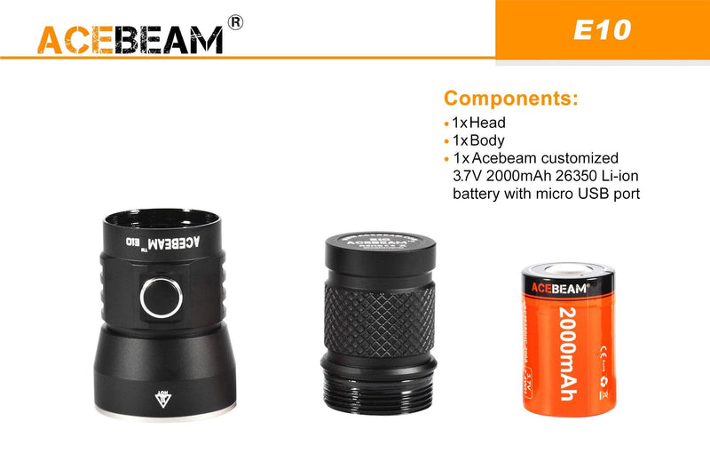 ACEBEAM Acebeam Osram Led 1050 Lumens 675M Rechargeable Hunting Flashlight 
