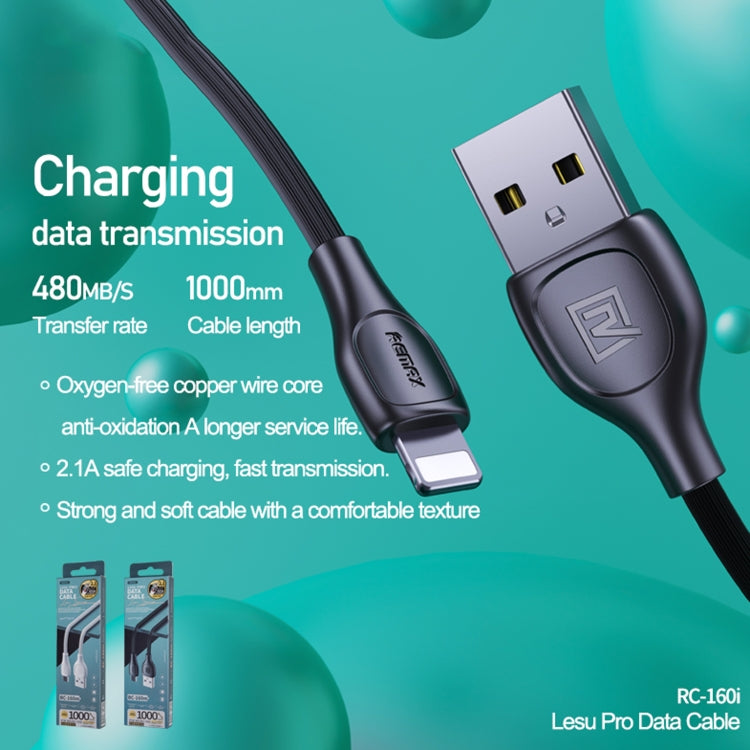 Remax Lesu Pro Usb Lightning Data Charging Cable 480 Mbps 2.1A 1m Black 