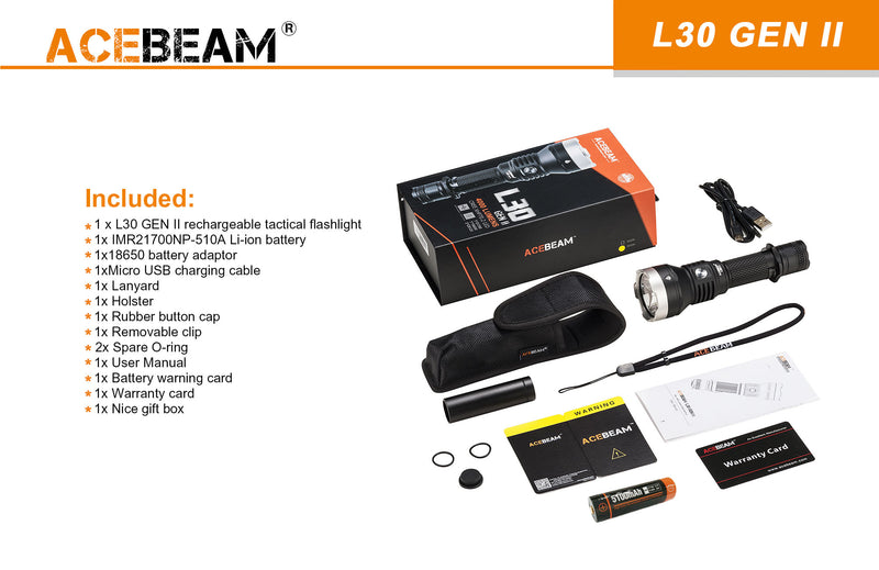 Acebeam 4000 Lumen Compact Rechargeable Led Torch 