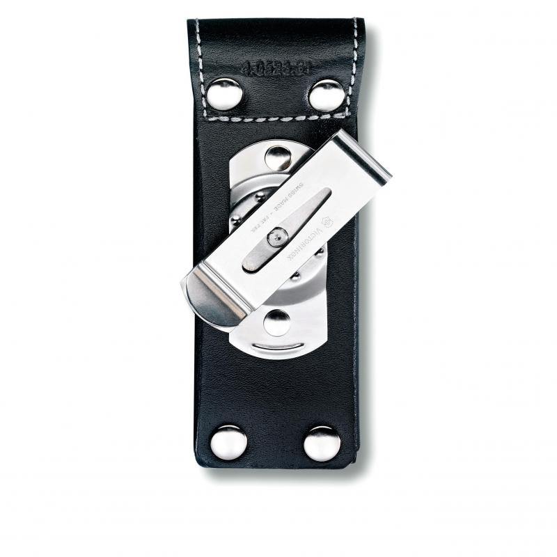 VICT SAK Victorinox Black Leather Pouch Lock Blade And Tools | 11.1cm Long 5624 - happyinmart.com.au